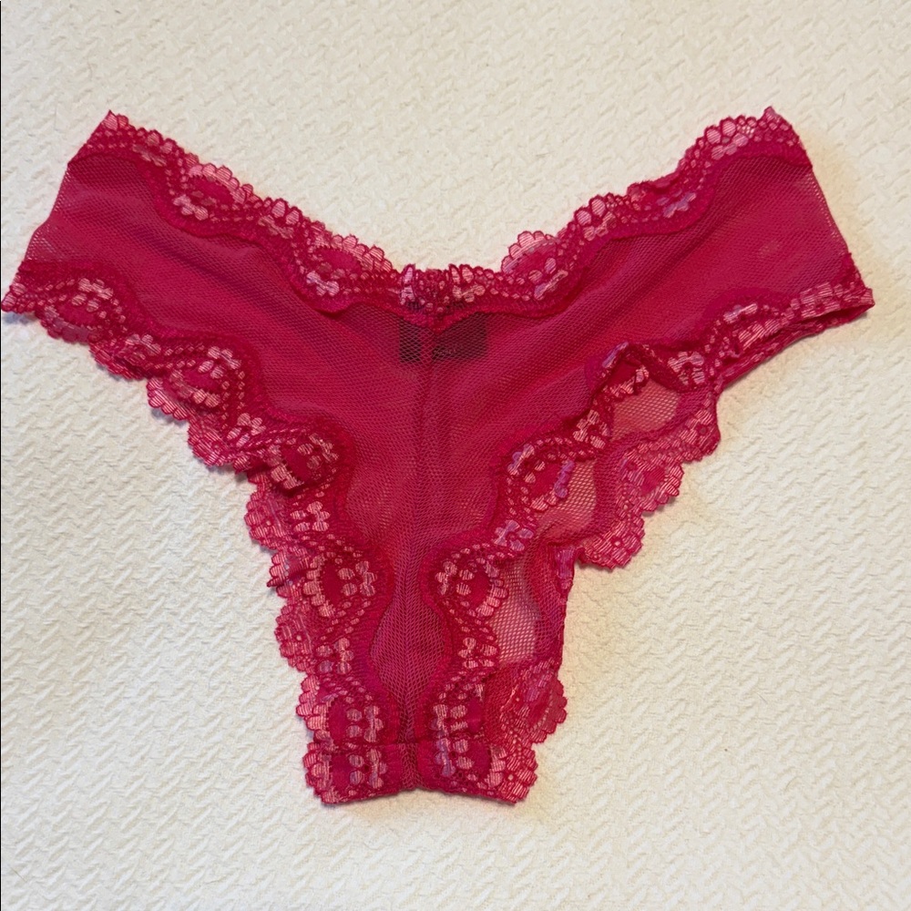 NWOT Victoria's Secret Pink Lace Panties, Size L